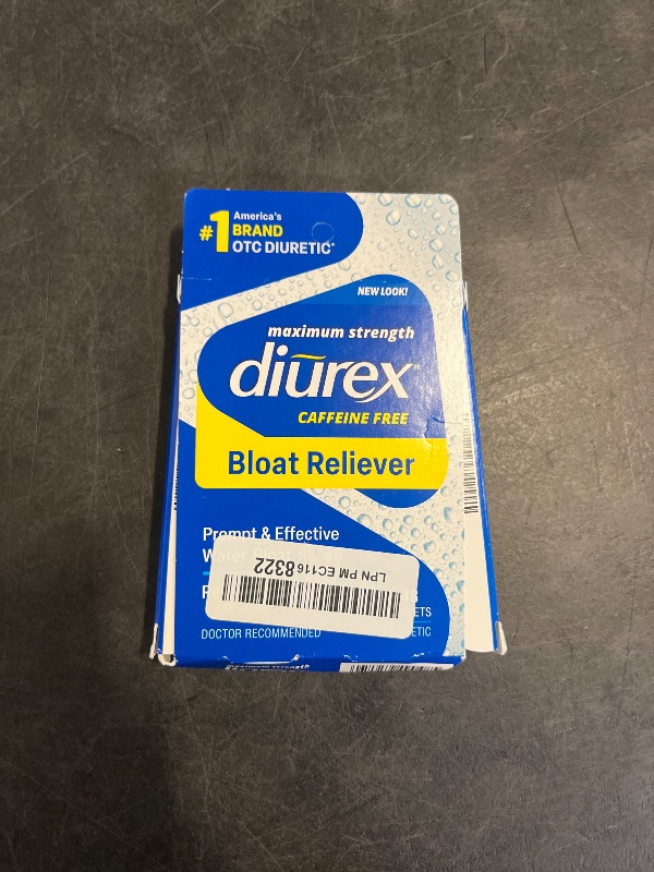 Photo 1 of Diurex Caffeine-Free Bloat Relief, Maximum Strength, Relieve Water Bloat Discomfort, Up to 6 Hours of Relief, 48 Count