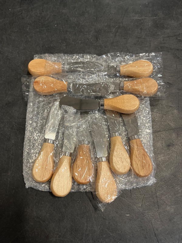 Photo 1 of Patelai 12 Pieces Cheese Spreader Cheese Butter Knife Stainless Steel Butter Spreader Knives with Wooden Handle Sandwich Cream Cheese Cake Condiment Knife Set, 4.7 Inch