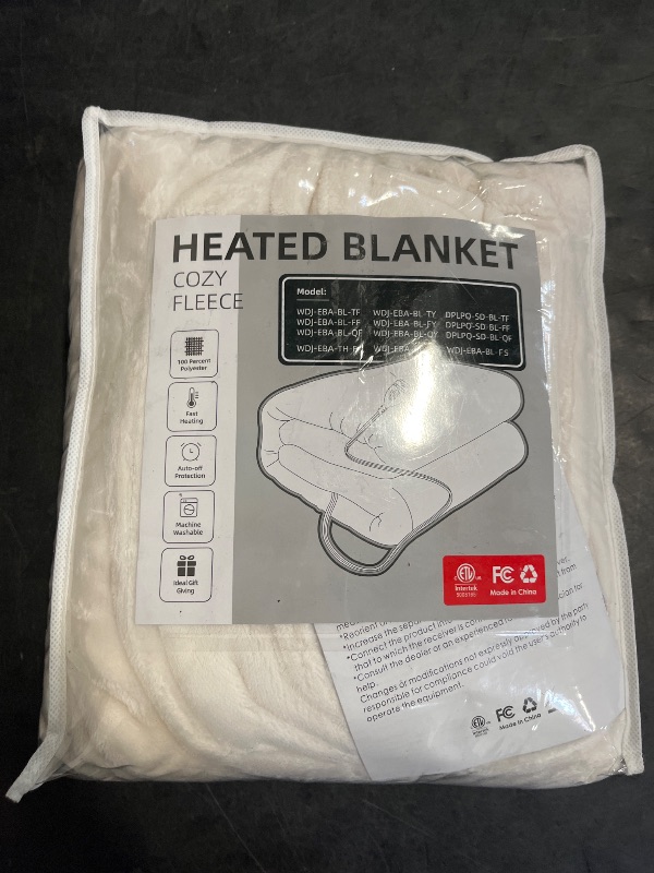 Photo 1 of Heated Electric Blanket Full Size 72"x84" - Cozy Warm Flannel Heated Blanket with 4 Heating Levels & 10 Auto Off - Winter Comfort Heating Blanket, Sleep Aid Bedding, White