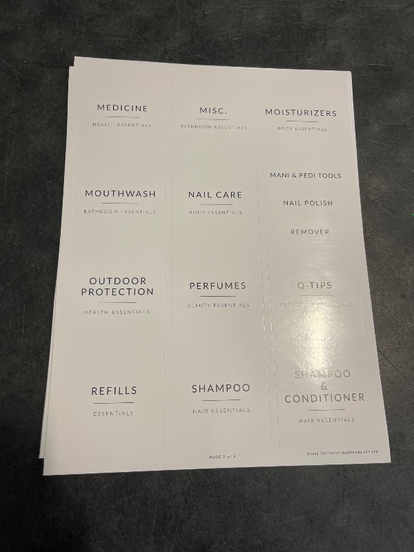 Photo 1 of Minimalist Bathroom Labels for Organizing, 136 Preprinted Bath Room and Makeup Organizer Stickers, Waterproof Removable, Soap Shampoo Storage Supplies