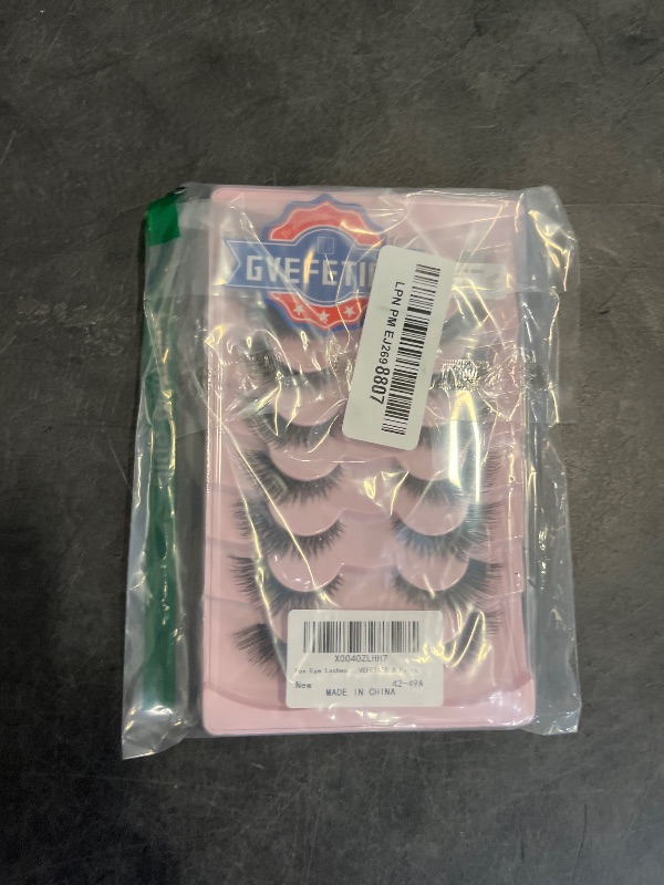 Photo 1 of Fox Eye Lashes Wispy Eyelashes Natural Look Clear Band Lashes Fluffy Faux Mink Lashes Strip Natural False Lashes Pack by GVEFETIEE 8 Pairs