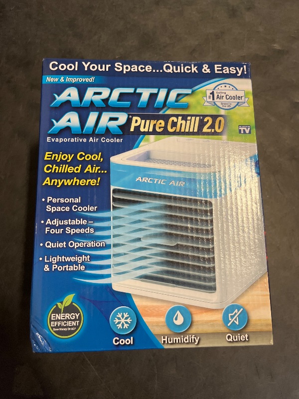 Photo 1 of Arctic Air Pure Chill 2.0 Evaporative Air Cooler by Ontel - Powerful, Quiet, Lightweight and Portable Space Cooler with Hydro-Chill Technology For Bedroom, Office, Living Room & More,Blue