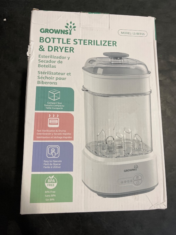 Photo 1 of GROWNSY Bottle Sterilizer and Dryer, Compact Electric Steam Baby Bottle Sterilizer (Esterilizador de Biberones), Bottle Sanitizer for Baby Bottles, Pacifiers, Pump Parts