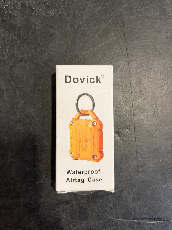 Photo 1 of Dovick- Waterproof Keychain Holder Case Compatible with Airtag,Screw Full Cover Compatible with Apple Air Tag Tracker Key Ring Orange 1 Pack