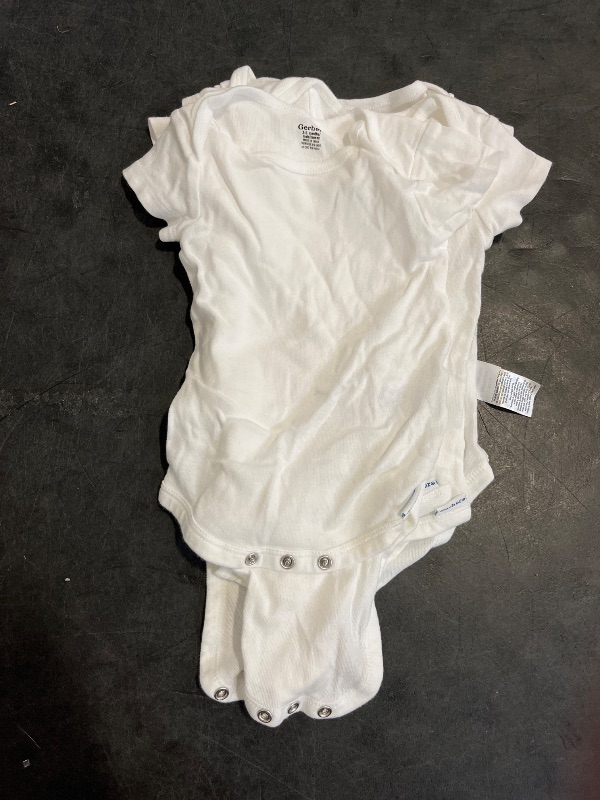 Photo 1 of (12M) Gerber Baby 8-Pack Short Sleeve Onesies Bodysuits, Solid White, 12 Months