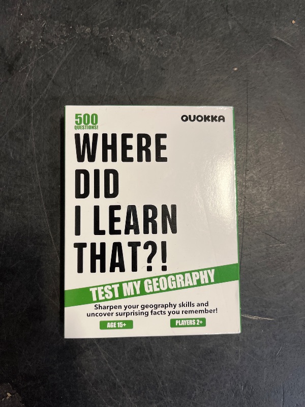 Photo 1 of QUOKKA Trivia Card Game with 500 Questions in Geography – Trivia Games for Adults, Teens, and Families – Trivia Cards with Answers – Great Board Games Trivia for Family Party and Game Night