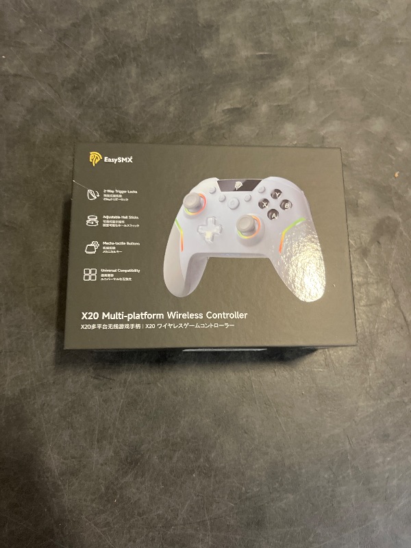 Photo 1 of EasySMX X20 Wireless Gaming Controller with RGB Backlit, 2-Stage Hall Effect Stick, 1000Hz Polling Rate, 6-Axis Gyro on Multi-Platform, Mech Buttons- Compatible with PC/Switch/Steam/Android