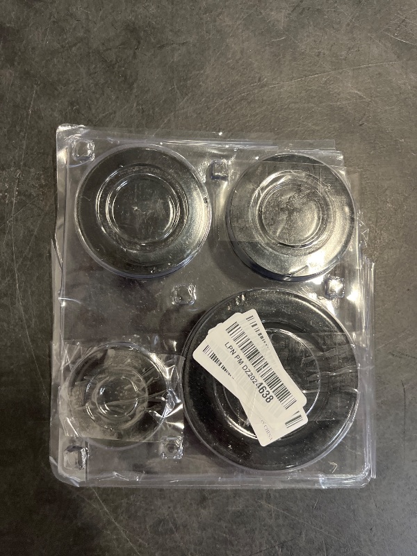 Photo 1 of Black & Silver Gas Stove Burner Caps Set - High Performance Cooker Lids - 1 Large, 1 Small, 2 Middle