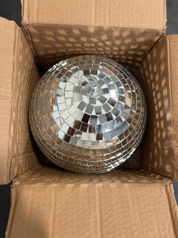 Photo 1 of Alytimes Mirror Disco Ball - 8-Inch Cool and Fun Silver Hanging Party Disco Ball –Big Party Decorations, Party Design