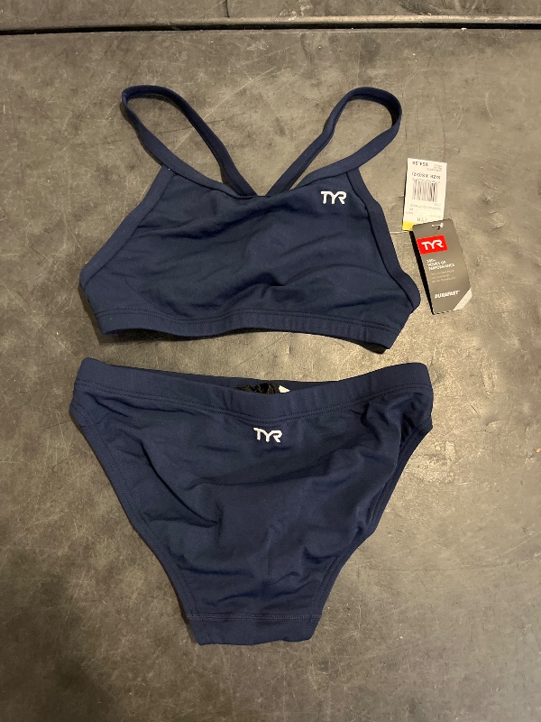 Photo 1 of (XS) TYR Sport Women's Solid Durafast Diamondback Workout Bikini,Navy,X-Small