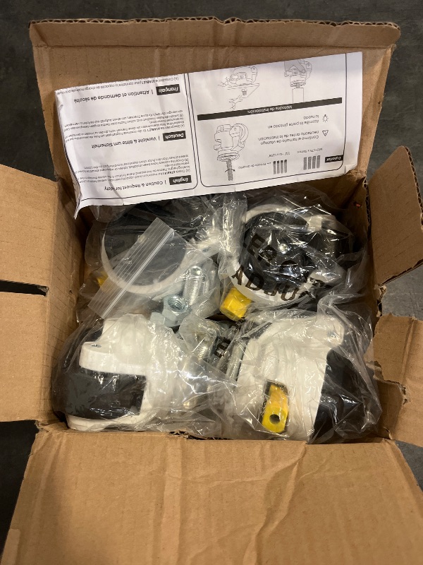 Photo 1 of HOLKIE Leveling Stem Casters Set of 4 Heavy Duty Retractable Caster Wheels, 1/2" and M12 Stem Size, Total Capacity 2200 Lbs, Adjustable Wheel with Ratchet Handle for Workbench, Machine, Equipment