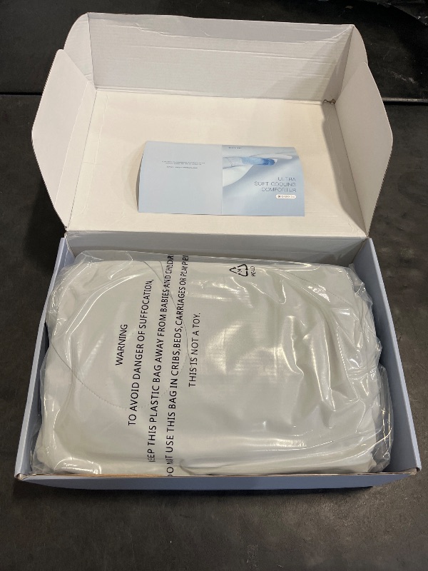 Photo 1 of Kivik Ultra-Soft Cooling Comforter?Cooling Blanket Tech for Hot Sleepers Silk Smooth & Breathable Lightweight Blanket (Light Grey, Queen Size 90''x90'')