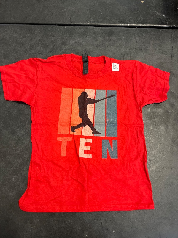 Photo 1 of SIZE ( S YOUTH ) 10th Birthday Retro Baseball Player Boys Kids 10 Years Old T-Shirt 