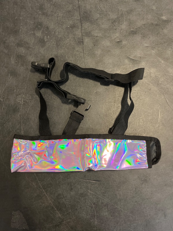 Photo 1 of Cosblank Summer Rave Fan Holster Rave Fan Holder Folding Hand Pouch Foldable Sleeves with Waist Belt for Thigh Party(Bright Style)