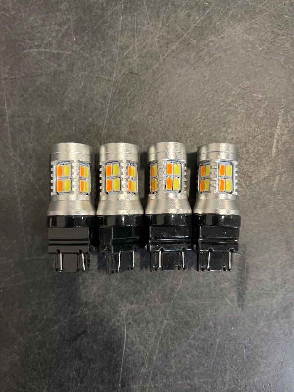 Photo 1 of Grandview 3157 Amber/White Switchback Turn Signal LED Light Bulbs 12V LED Replacement Light 3457 3155 4057 4057 3047 3057-4pcs