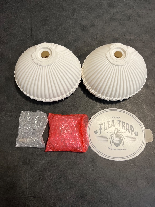 Photo 1 of Flea Traps for Inside Your Home, 2 Pack Flea Trap Light with 4 Sticky Discs & 6 Bulbs, Shell Shape Electric Bed Bug Killer Lamp, Natural Indoor Pest Control for Home, Safe to Pet & Child