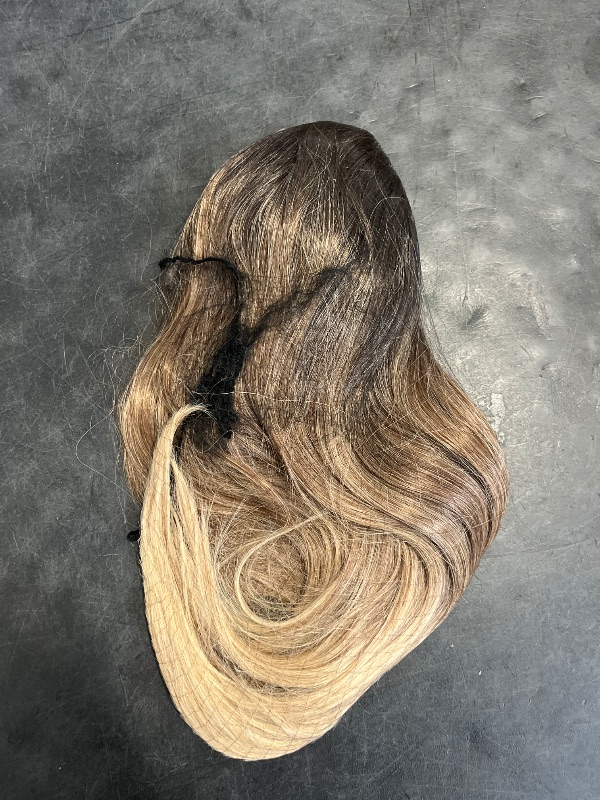 Photo 1 of SUKRI Long Ombre Blonde Lace Front Synthetic Wig Long Straight Dirty Blonde Lace Wigs for Women Pre Plucked Middle Part HD Lace Fibre Wig for Women 26 Inch