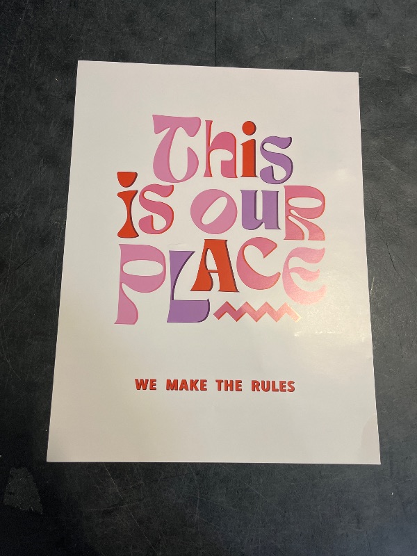 Photo 1 of TwoDays Taylor Room Decor Aesthetic, Lyrics Poster for Bedroom, This Is Our Place Prints, Music Art Wall Decor for Girls, Large Vintage Birthday Decorations. (12" x 16", UNFRAMED)