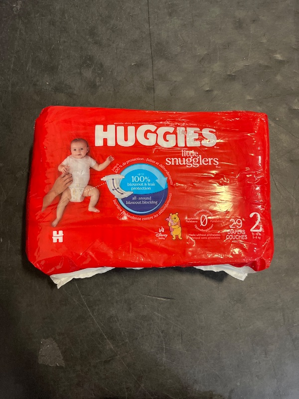 Photo 1 of Huggies Little Snugglers Baby Diapers, Size 2 (12-18 lbs), 29 Ct