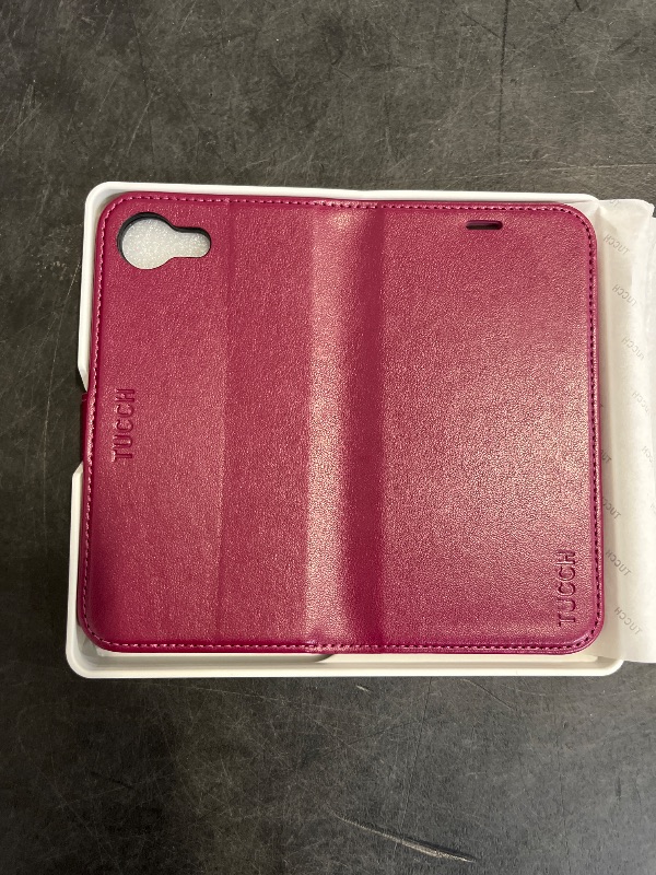 Photo 1 of TUCCH Case Wallet for iPhone 16e, Kickstand PU Leather Magnetic Protective Flip Cover with [RFID Blocking] [4 Card Slots] [TPU Interior Case] Compatible with iPhone 16e 6.1", Plum Purple