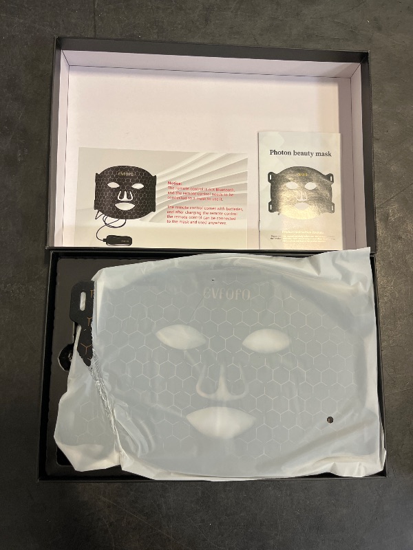 Photo 1 of EVFOFO Led Face Mask Light Therapy, Red Light Therapy for Face, 7-1 Colors LED Facial Skin Care Mask, Black