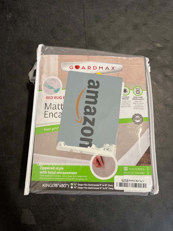 Photo 1 of Guardmax Jersey Knitted King Zippered Mattress Encasement - Waterproof & Bed Bug Proof Mattress Protector - Comfortable, Soft, and Noiseless Zippered Bedding - Dust Mite Proof (78 x 80 x 12)