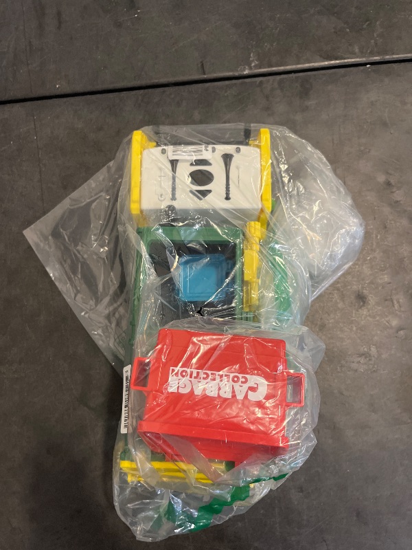 Photo 1 of JOYIN Large Friction Powered Garbage Truck Toy Set, Includes Dumpster, Trash Bins, and Learning Cards for Kids