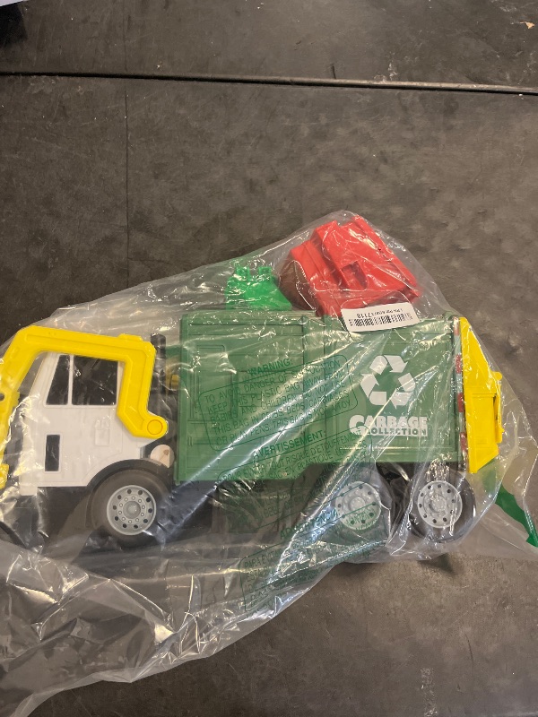 Photo 1 of JOYIN Large Friction Powered Garbage Truck Toy Set, Includes Dumpster, Trash Bins, and Learning Cards for Kids