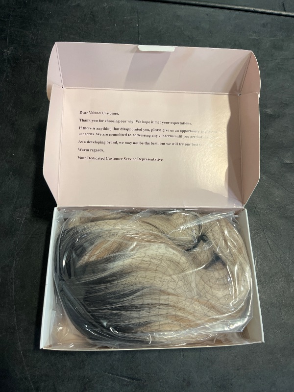 Photo 1 of BESSY HAIR Ombre Blonde Lace Front Wigs for Women Middle Part Natural Curly Wavy Blonde Wig 13x3.5 Inch T Part Glueless Synthetic Wig for Daily Party Use