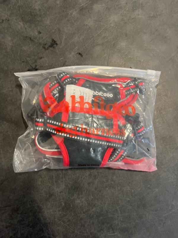 Photo 1 of rabbitgoo Dog Harness No Pull with 2 Leash Clips, Adjustable Soft Padded, Reflective Oxford No Choke Pet Vest with Easy Control Handle for Small Dogs, Black & Red, S