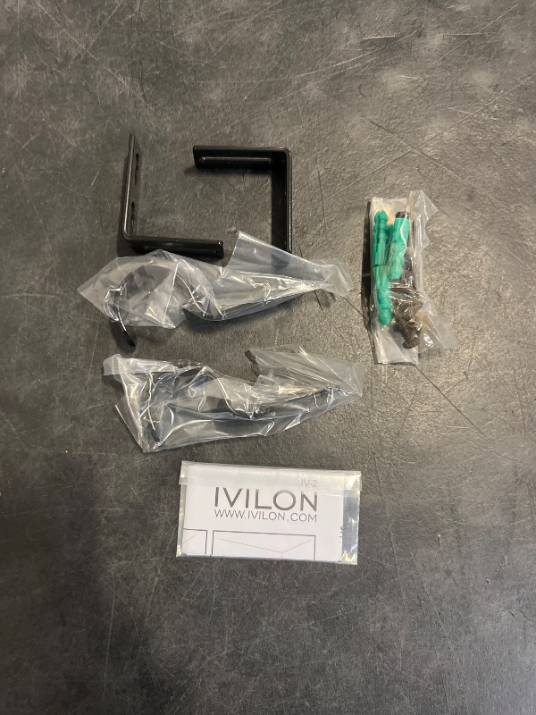 Photo 1 of Ivilon Short Projection Brackets for Curtain Rods - for 1 or 1 1/8 Inch Rods. Set of 2 - Black