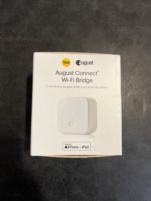 Photo 1 of August Home Connect Wi-Fi Bridge, Remote Access, Alexa Integration for Your August Smart Lock, white, 1.5 x 2.4 x 2.4"