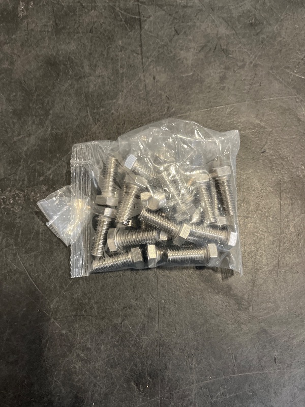 Photo 1 of 3/8-16 x 1 Hex Head Screw Bolt, 20Pcs 18-8 (304) Stainless Steel, Fully Threaded, Plain Finish, by SG TZH
