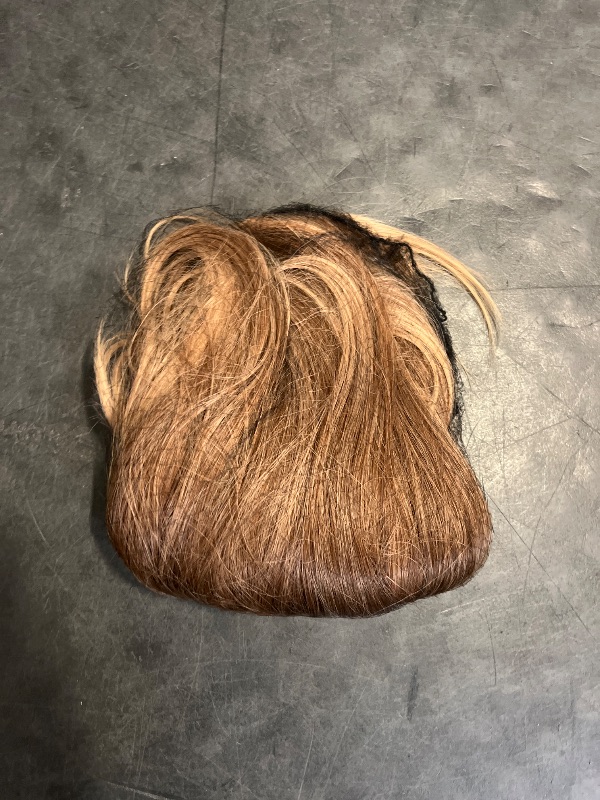 Photo 1 of HAIRCUBE Long Layered Synthetic Hair Wigs for Women with Bang (Ombre Mixed Brown)