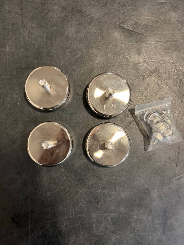 Photo 1 of Flutesan 4 Pieces Neodymium Round Magnet with M6 Male Thread, 90lb 150lb 200lb Round Magnet with Bolt Stud Mounting for Lighting, Camera and Other Brackets (200lb)