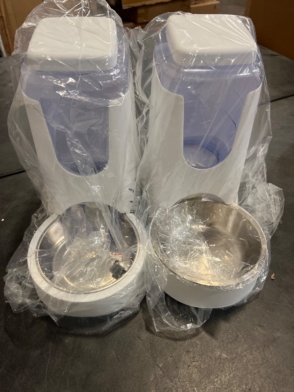 Photo 1 of Automatic Cat Feeder and Water Dispenser with Stainless Steel Bowl Dog Gravity Food Feeder and Waterer for Small Medium Pets Puppy Kitten 1 Gallon x 2