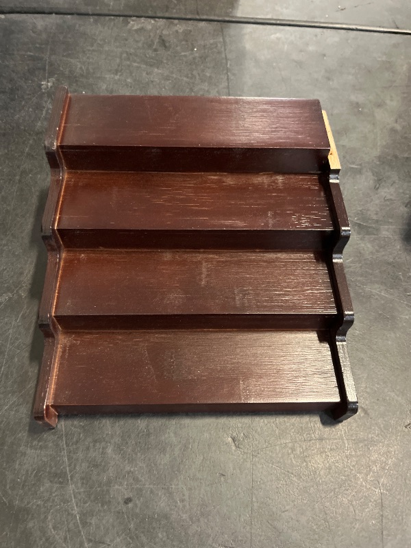 Photo 1 of VOPOG Spice Rack Organizer for Expandable 4-Tier, Adjustable Bamboo Spice Storage for Kitchen Cabinet, Pantry and Countertop Organization, Brown