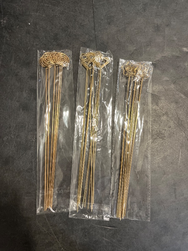 Photo 1 of Sunnyray 30 Pieces Metal Wire Floral Picks Wire Place Card Holder Stand 13 Inch Table Name Number Picture Clips Menu Note Memo Holder for Wedding Birthday Party