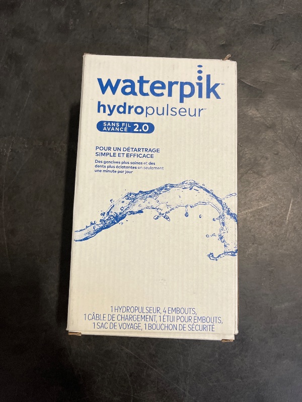 Photo 1 of Waterpik Cordless Advanced 2.0 Water Flosser For Teeth, Gums, Braces, Dental Care With Travel Bag and 4 Tips, ADA Accepted, Rechargeable, Portable, and Waterproof, White WP-580, Packaging May Vary