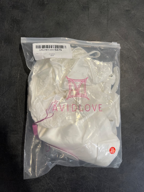 Photo 1 of (XL) Avidlove Wedding Lingerie Silk Satin Pajamas Sets Lace Trim Sleepwear White X-Large
