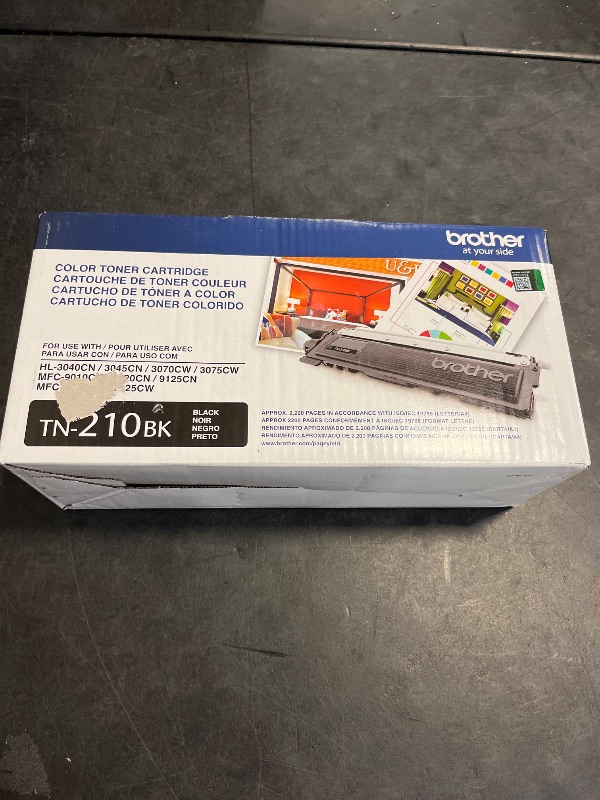 Photo 1 of Brother Genuine Standard Yield Toner Cartridge, TN210BK, Replacement Black Toner, Page Yield Up To 2,200 Pages, TN210