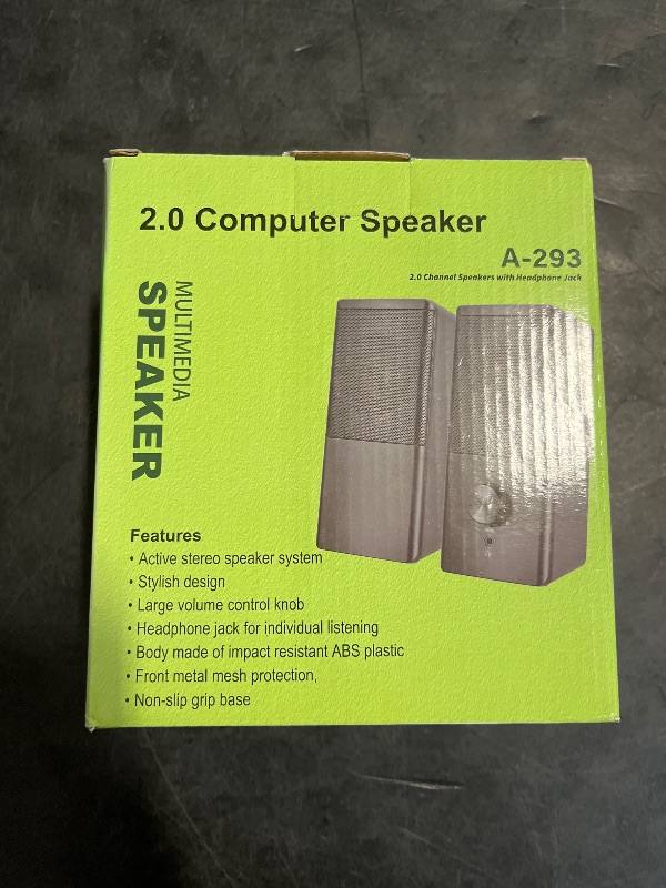 Photo 1 of ROSON Computer Speaker, Compact Size Speaker with Headphone Jack, Enhanced Bass and Volume Control, Stereo 2.0 USB Powered 3.5mm Aux Multimedia Speakers for Laptop/Desktop/Tablets/Phone