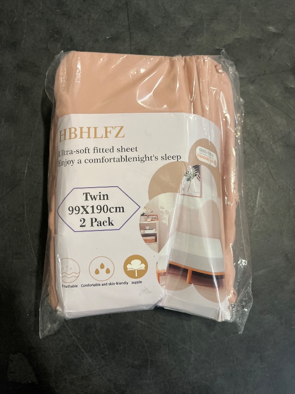 Photo 1 of HBHLFZ Twin Fitted Sheet Only 2 Pack, Soft Breathable Bottom Sheet - 39"x75" Deep Pockets Twin Size Fitted Sheet - All Around Stretch Fit, Wrinkle Resistant, Colorfast - Easy Care?Sand?