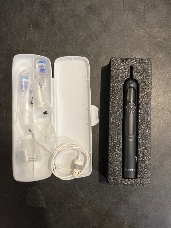 Photo 1 of SAKYPRORAL Electric Toothbrush with AI Smart Screen for Adults Kids | 150-Day Battery, Real-Time Brushing Map | Whitening Mode, 3-Min Timer, Travel Case | Family Sonic Electric Tooth Brush (G5S Black)