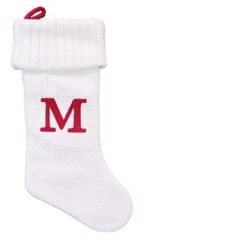 Photo 1 of Knit Monogram Christmas Stocking White M - Wondershop™: Festive Knit Fabric, 20"; Hang Loop