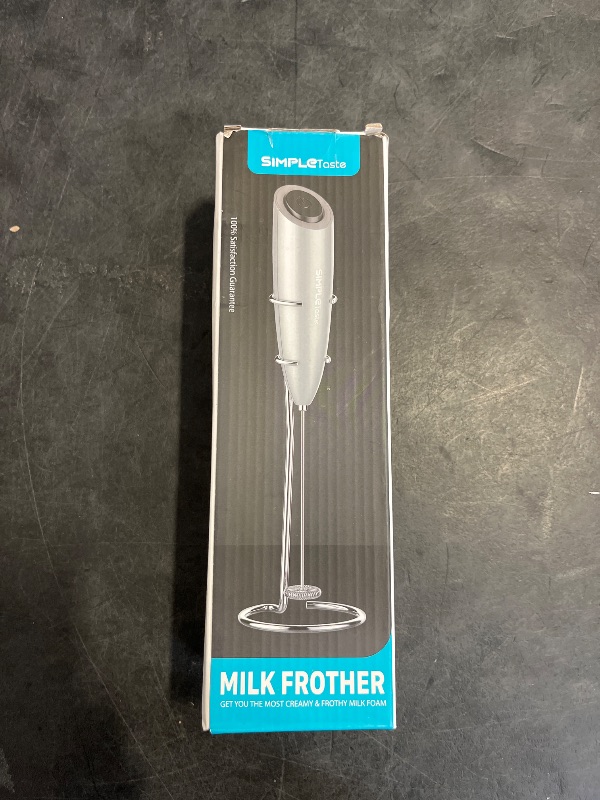 Photo 1 of SIMPLETaste Milk Frother Handheld Battery Operated Electric Foam Maker, Drink Mixer with Stainless Steel Whisk and Stand for Cappuccino, Bulletproof Coffee, Latte