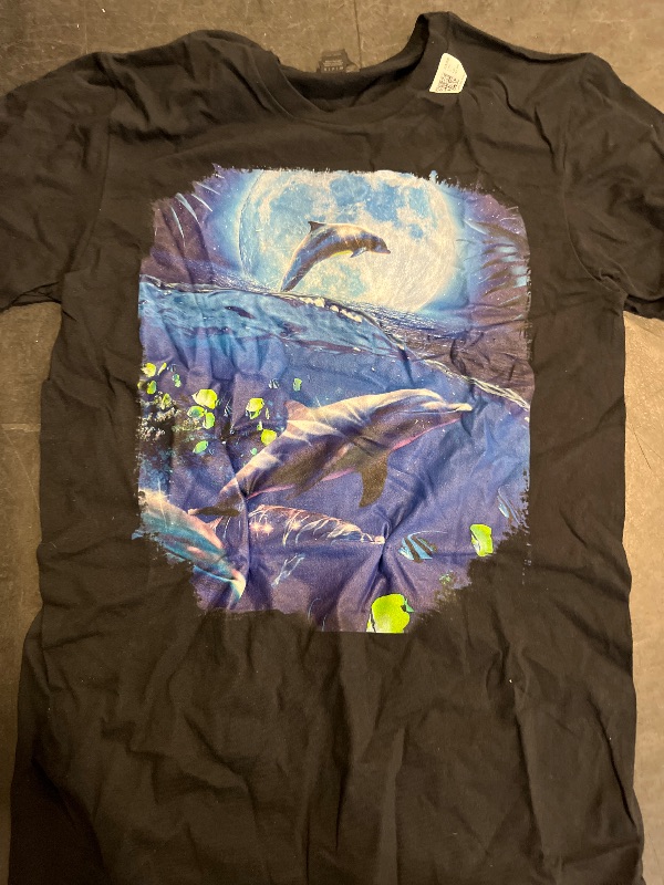 Photo 1 of Moon Dolphin Space Dolphins T-Shirt SIZE S 