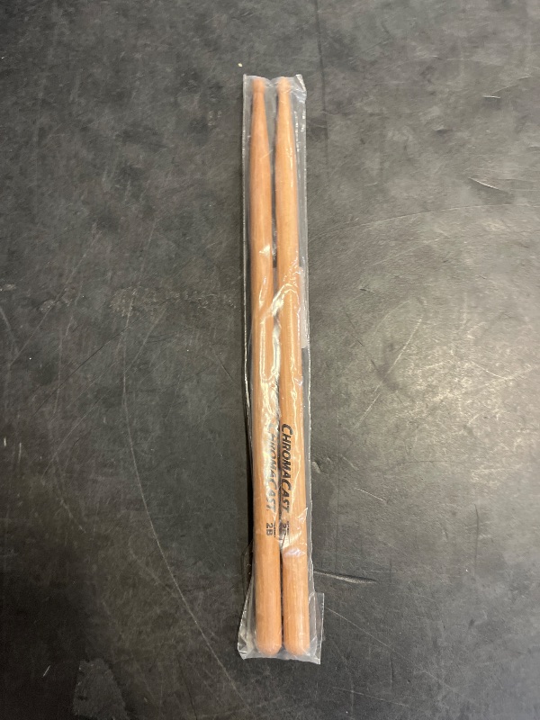 Photo 1 of ChromaCast 2B USA Made Hickory Drumsticks Pair - Wood Tipped - Drum Sticks Tour Tested by Pro Drummers - Real American Hickory Wood