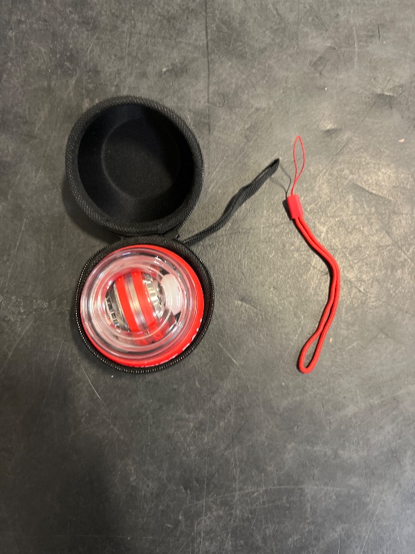 Photo 1 of JIN BD Wrist Trainer Ball Auto-Start Wrist Strengthener Gyroscopic Forearm Exerciser Gyro Ball for Strengthen Arms, Fingers, Wrist Bones and Muscles with LED Light, Red
