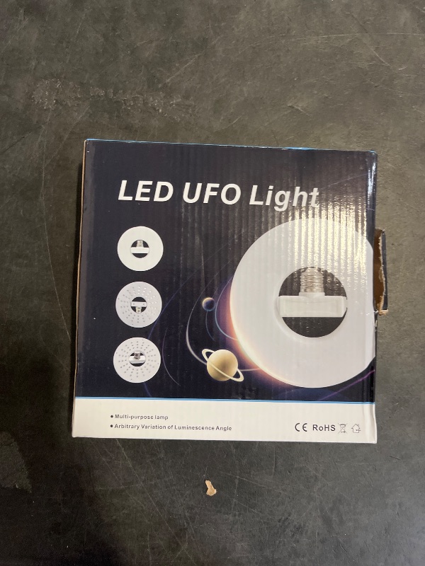 Photo 1 of LIGHTSTARTER UFO LED Light Bulb, 40W LED Ceiling Light Bulb, Flat LED Light Bulb, Base for Home Lighting, Garage, Workshop, Basement Easy-Installation Energy Saving LED Lamp with Folded E27